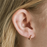 Pair of 925 Sterling Silver Gold PVD Small White CZ Hoop Minimal Earrings